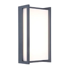 Lutec 5193001118 Qubo IP54 Integrated LED Outdoor Wall Light Dark Grey 1100 lm