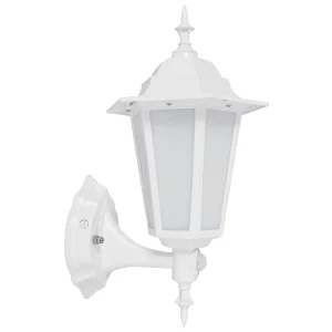 KSR Outdoor Wall Lantern LED Upward c/w PIR 4000K 370lm 7W White Polycarbonate