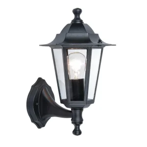 Lutec 5112102012 Corniche IP44 E27 Outdoor Wall Lantern Light Black