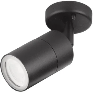 Aurora Walle Black GU10 IP44 35W Adjustable Wall Light