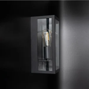 KSR Barella Wall Lantern Single E27 Black IP44