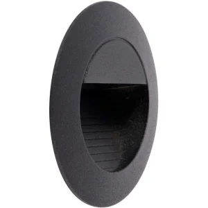 KSR Wallwasher Recessed Round Cool White LED 1.2W Black IP44