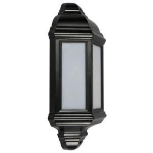 KSR Outdoor Wall Lantern LED Half Wall 10W Black Polycarbonate 4500K