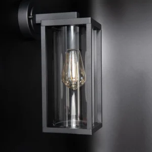 KSR Barella L Wall Lantern Single E27 Black IP44