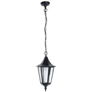 KSR Outdoor Lantern 6 Sided Hanging E27 75W Black