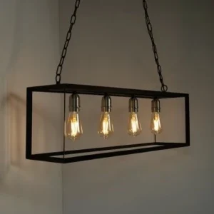 KSR KSR1666 Arcos E27 4 Light Pendant Light Black