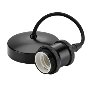 6" E27 Vintage Pendant Set - Matt Black