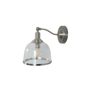 KSR KSR1660SC Vitoria Single Glass E27 Wall Light Satin Chrome