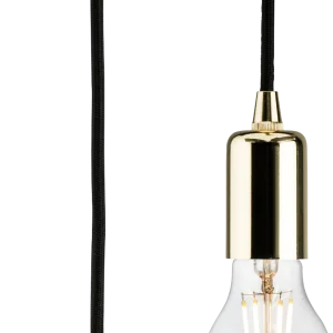 1.8m E27 Contemporary Pendant Set - Polished Brass