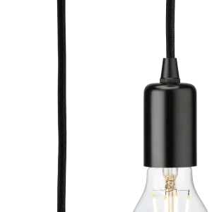 1.8m E27 Contemporary Pendant Set - Matt Black