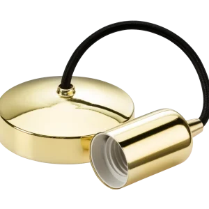 6" E27 Contemporary Pendant Set - Polished Brass
