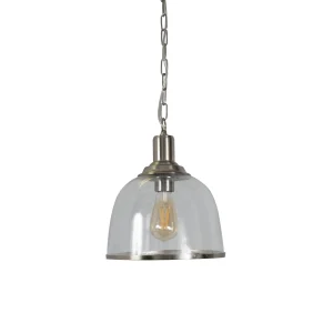 KSR1661SC Vitoria Single E27 Glass Pendant Satin Chrome