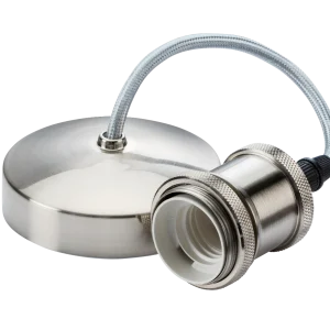 6" E27 Vintage Pendant Set - Brushed Chrome