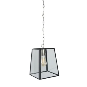 KSR KSR1665BLK Arcos Square Glass E27 Hanging Lantern Black