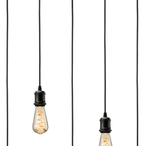 Vintage 5 Light Bar Pendant E27 Matte Black