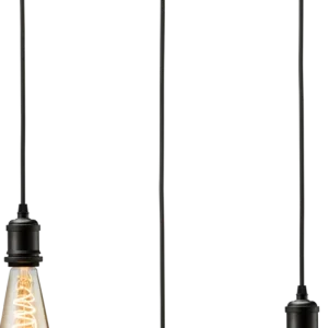 Vintage 3 Light Bar Pendant E27 Matte Black