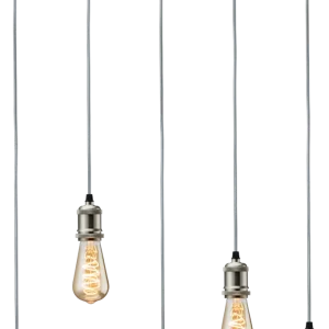 Vintage 5 Light Bar Pendant E27 Brushed Chrome