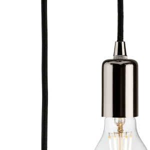 1.8m E27 Contemporary Pendant Set - Black Nickel