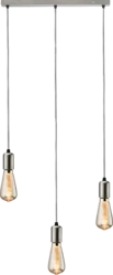 Contemporary 3 Light Bar Pendant E27 Brushed Chrome