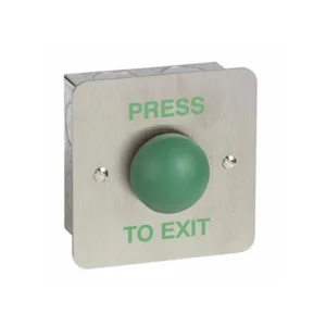 Securefast AEB6 Stainless Steel Dome Exit Push Button Green