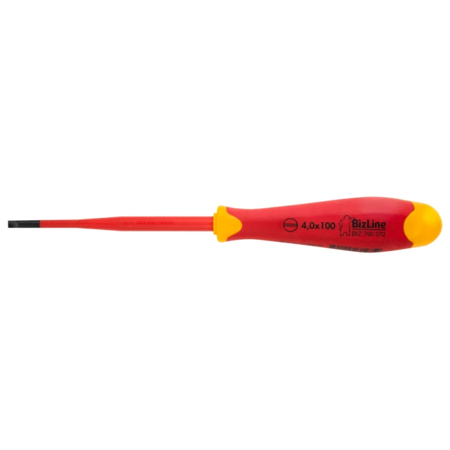 Bizline i-SLIM Screwdriver 1000V Insulated Slotted 4.0 x 100mm