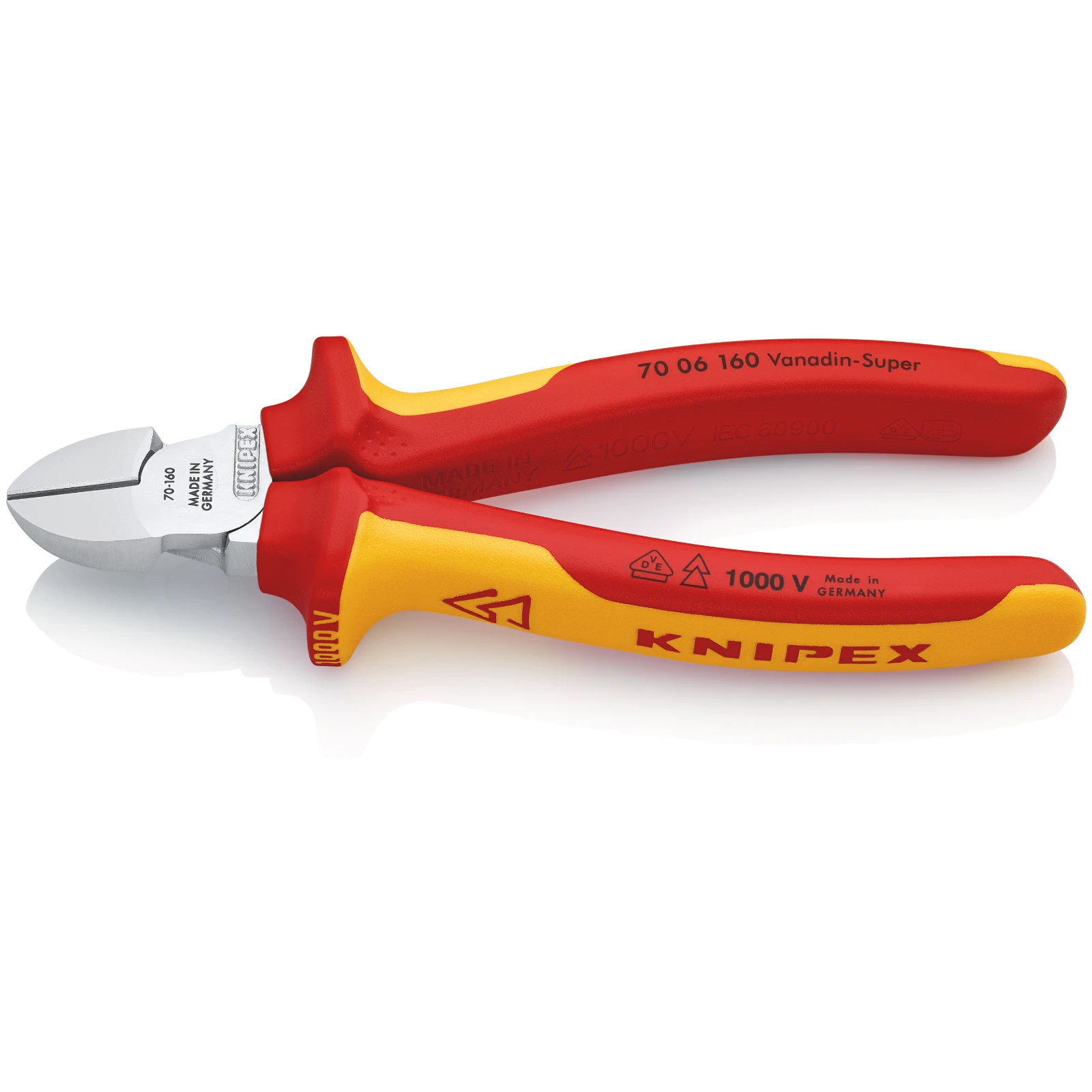 Knipex 70 06 160 SB Diagonal Cutter Insulated with Multi Component Grips, Chrome Plated 160mm - Image 2