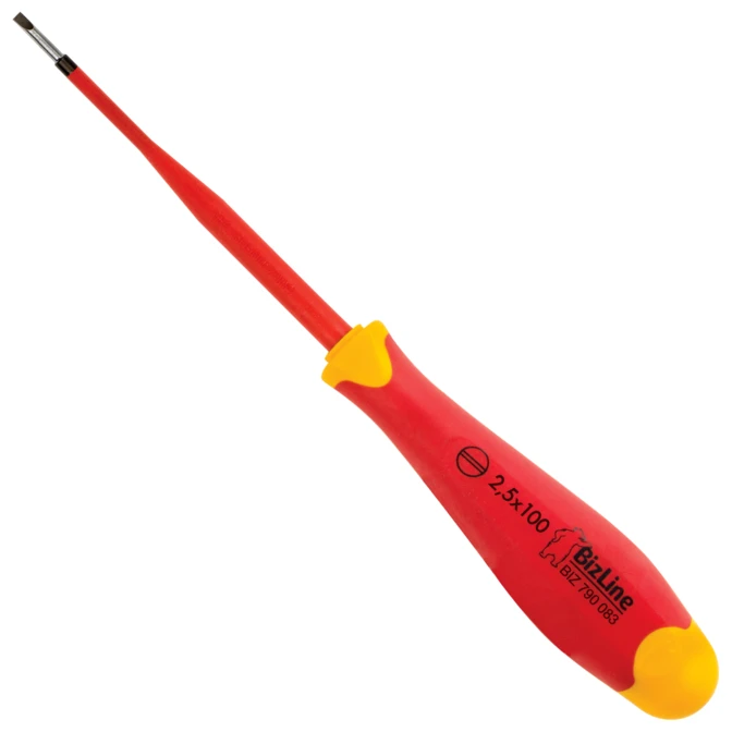 Bizline i-SLIM Screwdriver 1000V Insulated Slotted 2.5 x 100mm