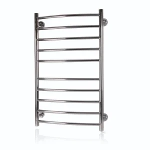 Hyco AQ100LC Aquilo 100W Curved Ladder Electric Towel Rail 860mm x 530mm x 110mm Stainless Steel