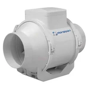Fan Timer Mixed Flow In-Line Duct 100mm 187M3/Hr White