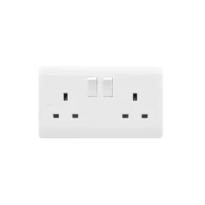 Verve HM2004N Single Socket 2 Gang 13A Double Pole Switched White