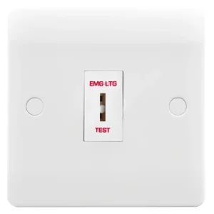 Verve HM2048 10AX 1 Gang Double Pole Emergency Keyswitch White