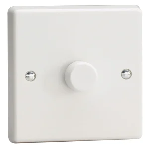 Varilight JQP401W V-Pro 1 Gang 2 Way Push-On/Off Rotary LED Dimmer White