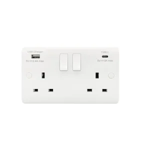 Verve HM2008N Double Socket 2 Gang 13A with A & C USB Outlets