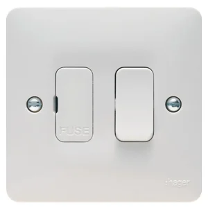 Hager Sollysta WMSSU83 1 Gang 2 Pole Switched Fused Spur Connection Unit 13A White