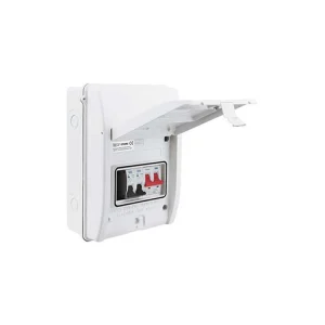 Fortress Garage Consumer Unit 3 Way Populated IP65 100A Main Switch Incommer With 1x 32A & 6A MCB