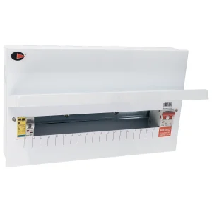 CGD 20 Way Consumer Unit with Main Switch and Surge Prefitted with Square Knockouts WQFS-MX20MS