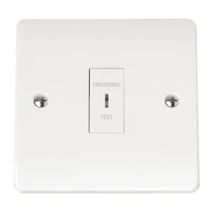 Click Mode Plate Switch 1 Gang Emergency Test Key 10A White