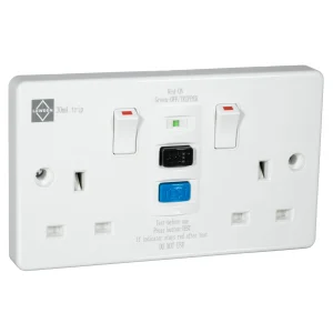 Lewden RCDSWSA Plastic Socket 13A Twin RCD 'Type A' White