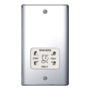 BG Nexus NPC20W Polished Chrome Shaver Socket 115/230V