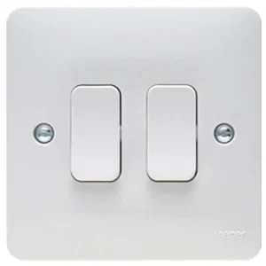 Hager Sollysta WMPS22 Wall Switch 2-Gang 2-Way 10AX 86 x 24 x 86mm White