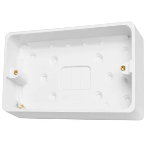 Hager Sollysta WMPB2/28 2 Gang Moulded Surface Mount Pattress Box 28mm White