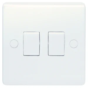 Designa 2 Gang 2 Way 10AX Plate Switch White
