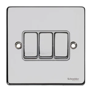 Ultimate Flat Plate Switched Socket 2 Gang Chrome