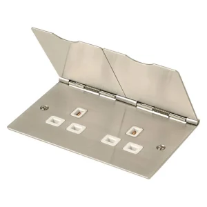 Socket 2 Gang Floor Outlet 13A Stainless Steel