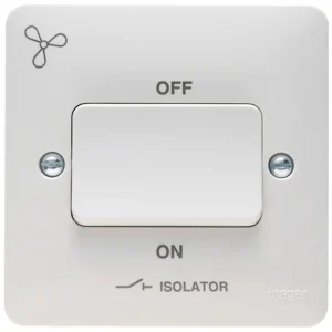 Hager Sollysta WMPS3PIF 1 Gang 3 Pole Fan Isolation Switch 86 x 24 x 86mm White