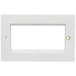 Essentials 11FACE4MOD 2 Gang 4 Euro Module Grid Plate White