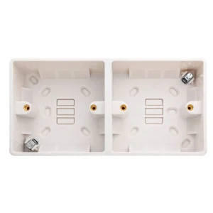 Designa 21P237D 2x1 Gang 37mm Pattress Surface Back Box White