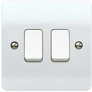 MK K4872WHI Logic Plus 10A 2 Gang 2 Way Light Switch White