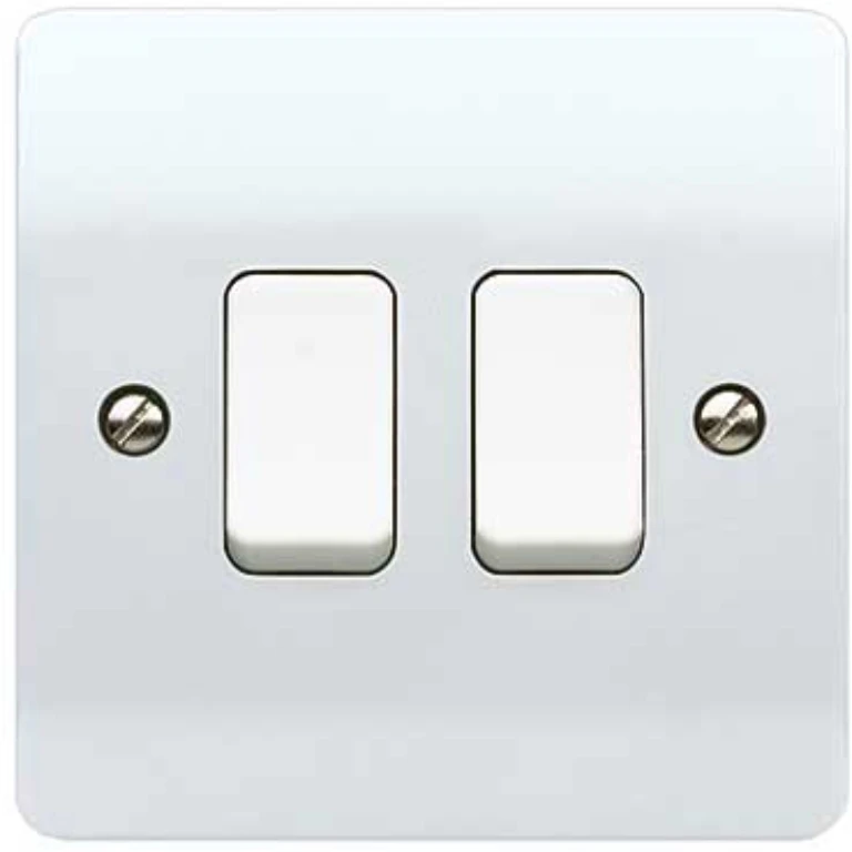 MK K4872WHI Logic Plus 10A 2 Gang 2 Way Light Switch White