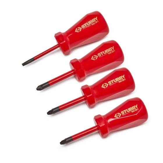 Stubby VDE Slim Phillips Screwdriver - Set of 4